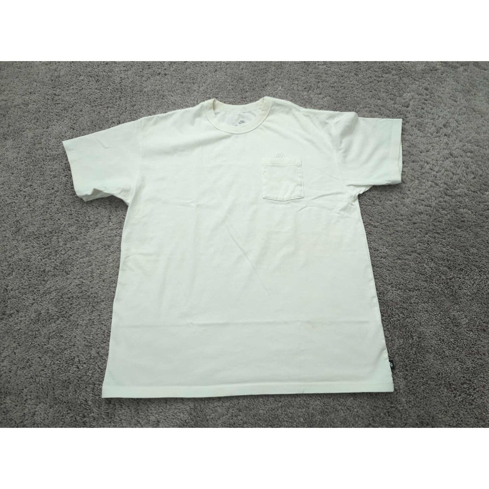 The Nike Tee T Shirt Mens Large White Short Sleeve Logo Chest Pocket Athletic